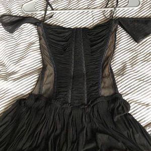 Donna Karan collection rouched pleated black dress